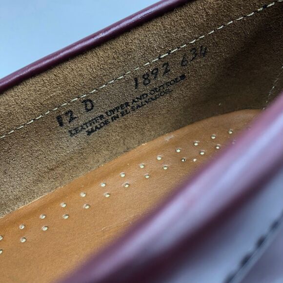 Weejuns GH Bass & Co Men's Burgundy Leather Slip On Penny Loafers 12D Preppy - Picture 12 of 12